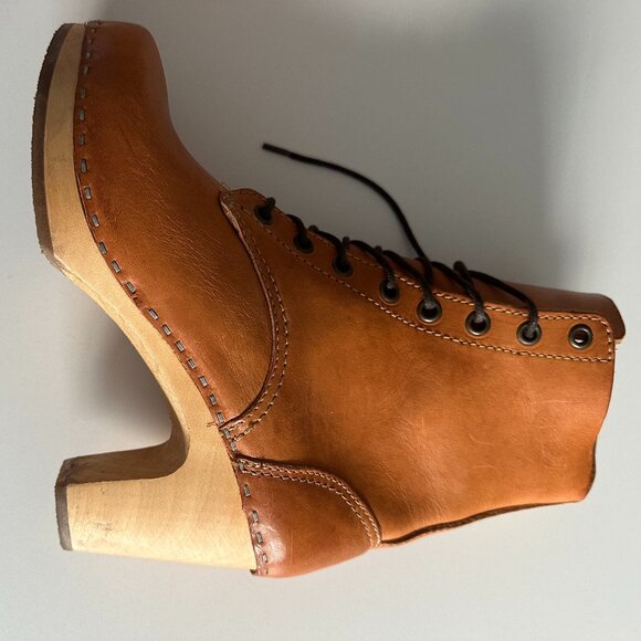 Sweedish Hasbeens Lace-Up Ankle Boot in Natural Leather Size EU 36 - Picture 6 of 11